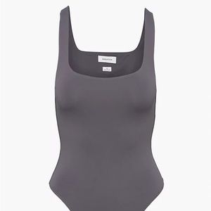 Babaton S Contour Tank Bodysuit Squareneck Elegant Charcoal